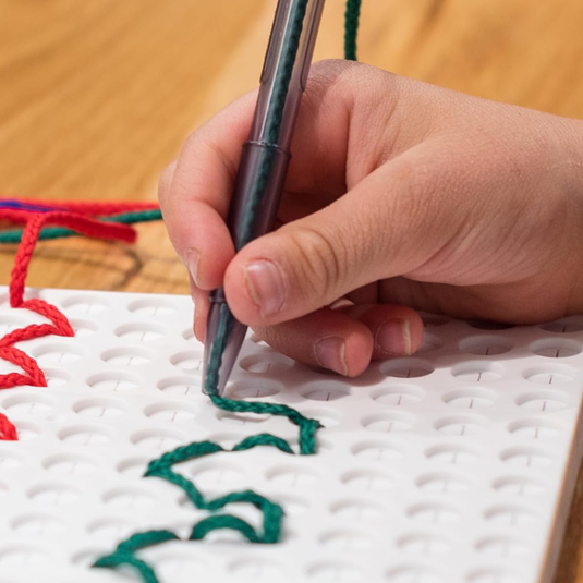 Making Threading Board Stitch & Learn threading board for kids – Embroom